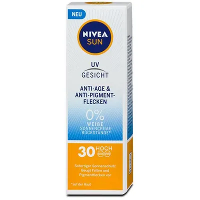 Nivea Sun, Face Anti-Age & Anti-Pigment Flecken Sonnenschutz  SPF30 (Krem ochronny z SPF 30 przeciwstarzeniowy i przeciw plamom)