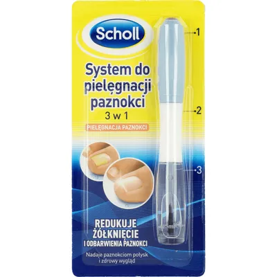 Scholl Healthy Nails 3 in 1 (System redukujący żółknięcie i odbarwienia paznokci)