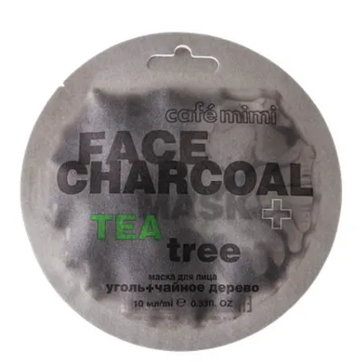Cafe Mimi Face Mask Charcoal + Tea Tree (Maseczka do twarzy `Bambusowy węgiel i drzewo herbaciane`)