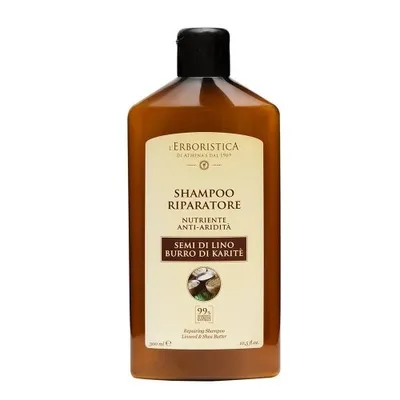Athena's l'Erboristica Shampoo Riparatore Semi Di Lino Burro Di Karite (Szampon z siemieniem lnianym i karite)