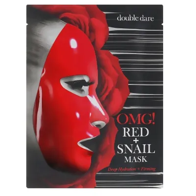 Double Dare OMG! Red + Snail Mask (Transformująca maseczki w płacie do twarzy ​​z mucyną i 8 ekstraktami z czerwonych roślin)