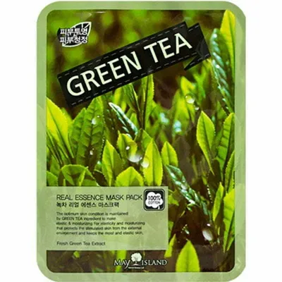 May Island Real Essence, Green Tea Mask Pack (Maska w płachcie)