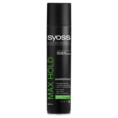 Syoss Max Hold, Hairspray (Ekstramocny lakier do włosów)