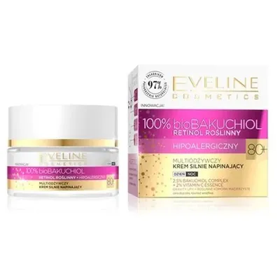 Eveline Cosmetics 100% bioBakuchiol, Multiodżywczy krem silnie napinający 80+ na dzień i na noc