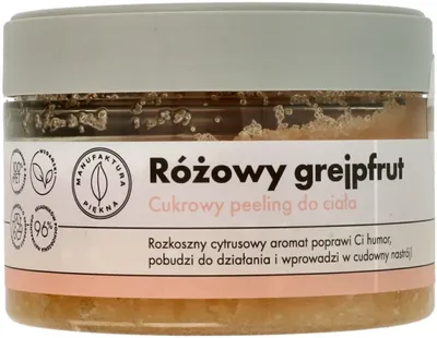 Manufaktura Piękna Różowy Grejpfrut, Cukrowy peeling do ciała