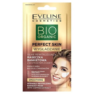 Eveline Cosmetics Bio Organic Perfect Skin, Silnie rewitalizująca maseczka bankietowa z ekstraktem z kawy