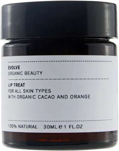 Evolve Organic Beauty Lip Treat for All Skin Types with Organic Cacao & Orange (Wegański balsam do ust z masłem shea i kakaowcem)