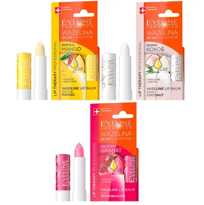 Eveline Cosmetics Lip Therapy Professional, Wazelina do ust w sztyfcie (różne rodzaje)