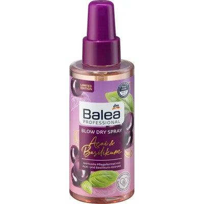 Balea Blow Dry Spray Acai & Basil (Ochronny olejek do włosów `Acai i bazylia`)