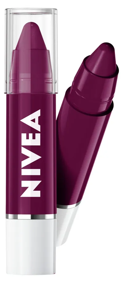 Nivea Black Cherry, Longlasting Melt-in Moisture & Intensive Colour Crayon Lipstick Color Lip Balm (Koloryzujący balsam do ust w kredce)