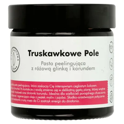Manufaktura Piękna Pasta peelingująca z różową glinką i korundem `Truskawkowe pole`
