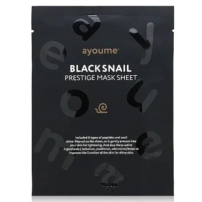 Ayoume Black Snail Prestige Mask Sheet (Maseczki w płacie do twarzy ​​z mucyną czarnego ślimaka)