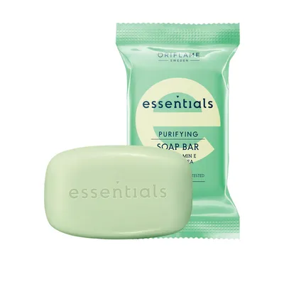 Oriflame Essentials, Purifying Soap Bar with Vitamin E and Green Tea (Oczyszczające mydło w kostce z witaminą E i zieloną herbatą)