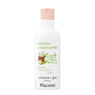 Nacomi Bamboo & Coconut Milk Prebiotic Shower Gel (Bambus i Mleko Kokosowe, Prebiotyczny  żel pod prysznic)