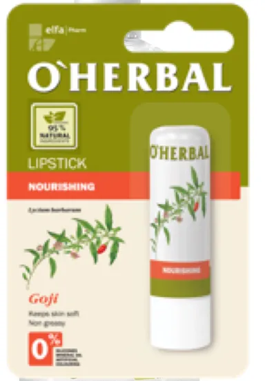O'Herbal Odżywcza bezbarwna pomadka do ust z ekstraktem goji