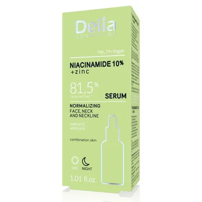 Delia Serum normalizujące do twarzy, szyi i dekoltu `Niacynamid 10% + cynk`