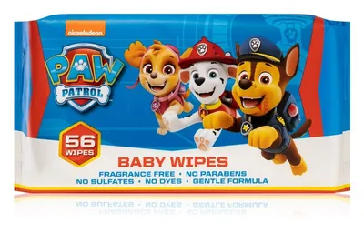 Nickelodeon Paw Patrol, Baby Wipes (Delikatne nawilżane chusteczki dla dzieci)