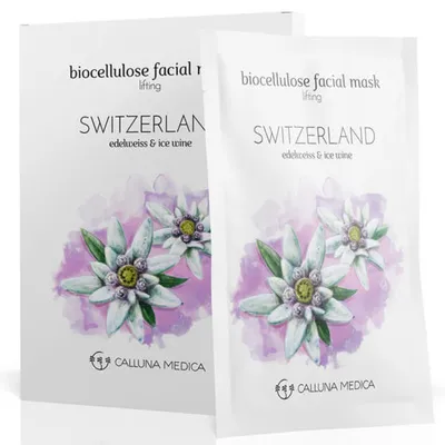 Calluna Medica Biocellulose Facial Mask Lifting Schwitzerland Edelweiss & Ice Wine (Maseczka liftingująca `Szwajcaria `)