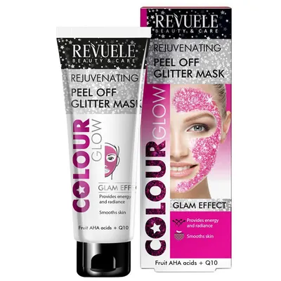 Revuele Colour Glow, Rejuvenating Peel Off Glitter Mask (Brokatowa maska pell-off odmładzająca)