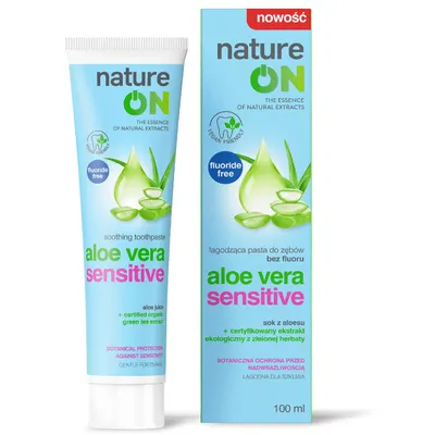 natureON Aloe Vera Sensitive, Łagodząca pasta do zębów bez fluoru