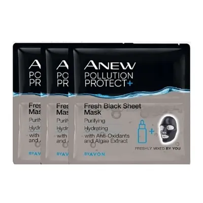 Avon Anew, Pollution Protect + Fresh Black Sheet Mask Purifying (Maseczka do twarzy)