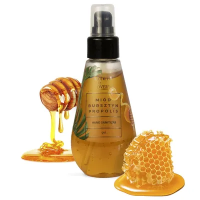 Over Cosmetics Miód Bursztyn Propolis Hand Sanitizer Gel (Żel do dezynfekcji rąk)
