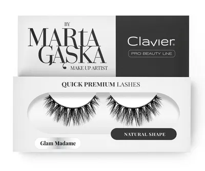 Clavier Quick Premium Lashes by Marta Gąska, Rzęsy na pasku `Glam Madame 829`