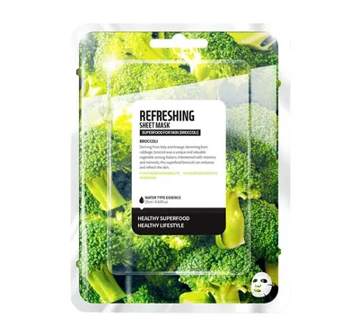 Farmskin Skin For Food, Refreshing Sheet Mask Broccoli (Odświeżająca maska w płachcie `Brokuł`)