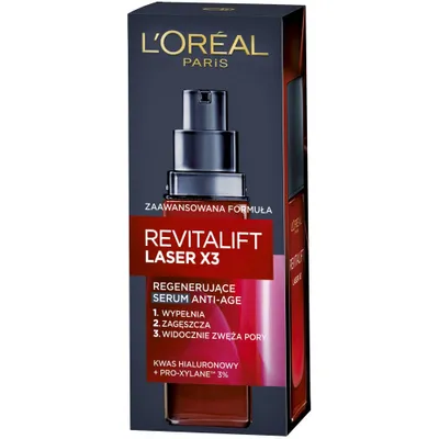 L'Oreal Paris Revitalift Laser X3, Serum regenerujące przeciw oznakom starzenia się skóry