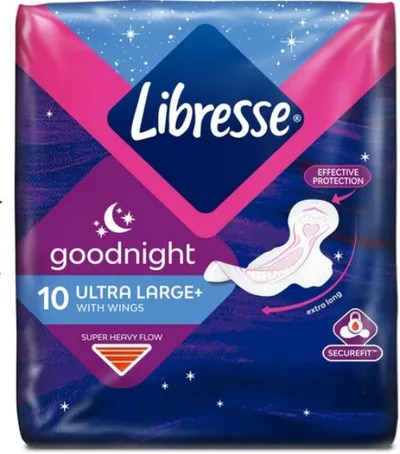 Libresse Goodnight Ultra Large +  with Wings, Podpaski higieniczne na noc