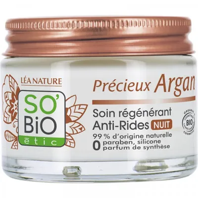SO'BiO Etic Precieux Argan, Soin Regenerant Anti-Rides Nuit (Regenerujący krem ​​przeciwzmarszczkowy na noc)