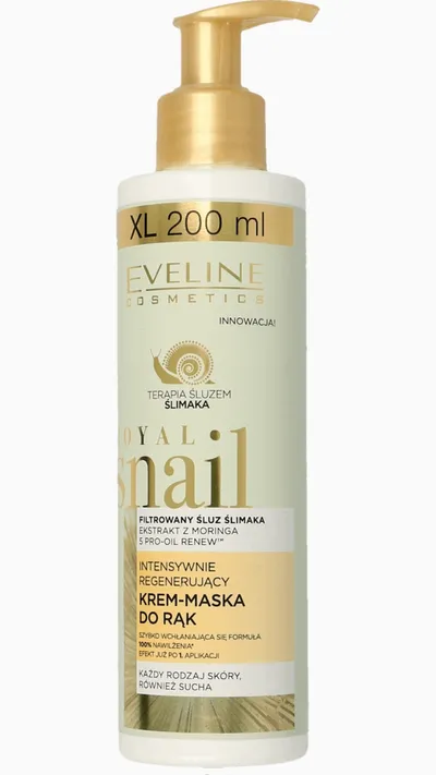 Eveline Cosmetics Royal Snail Terapia Śluzem Ślimaka, Intensywnie regenerujący krem-maska do rąk