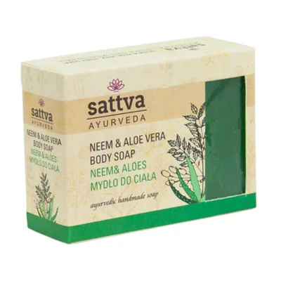 Sattva Ayurveda Neem & Aloe Vera Body Soap (Mydło do twarzy i ciała `Neem i Aloes`)