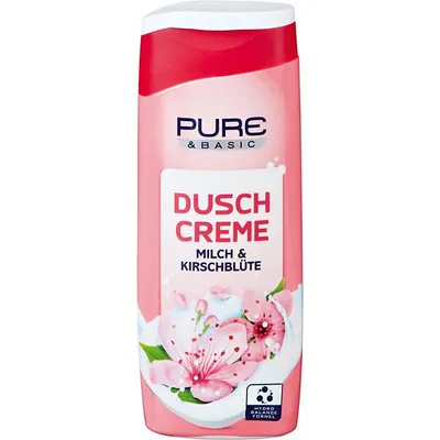 Pure & Basic Milch &  Kirschblute Duschcreme (Kremowy żel pod prysznic `Mleko i wiśnie `)