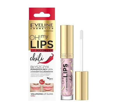 Eveline Cosmetics Oh! My Lips, Lip Maximizer Chili Lip Gloss (Błyszczyk powiększający usta z kwasem hialuronowym i wyciągiem z papryczki chili)