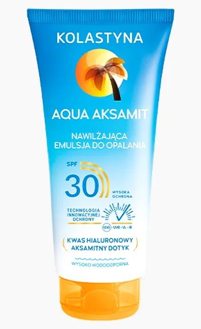 Kolastyna Aqua Aksamit, Nawilżająca emulsja do opalania SPF 30