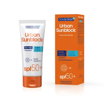 Novaclear Urban Sunblock. Ochronny krem do twarzy dla cery suchej SPF50