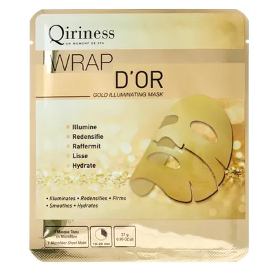 Qiriness Gold Illuminating Mask (Hydrożelowa maska do twarzy z 24-karatowym złotem)