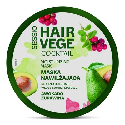Sessio Vege Hair, Moisturizing Cream-Gel Mask (Maska do włosów średnioporowatych Awokado & Żurawina)