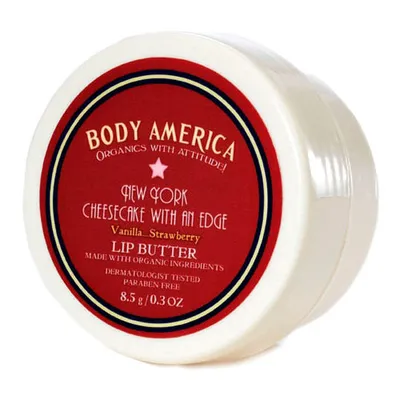 Body America New York Cheesecake With An Edge, Vanilla & Strawberry Lip Butter (Masło do ust waniliowo - truskawkowe)