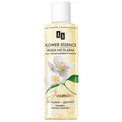 AA Flower Essence, Woda micelarna z naturalnymi płatkami kwiatów `Kolagen  i ekstrakt z jaśminu`