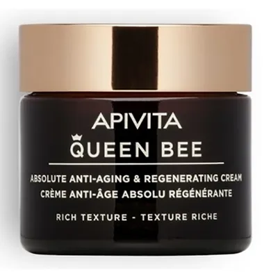 Apivita Queen Bee Holistic Age Defense Cream Rich Texture with Royal Jelly (Bogaty krem przeciwstarzeniowy do twarzy z mleczkiem pszczelim)