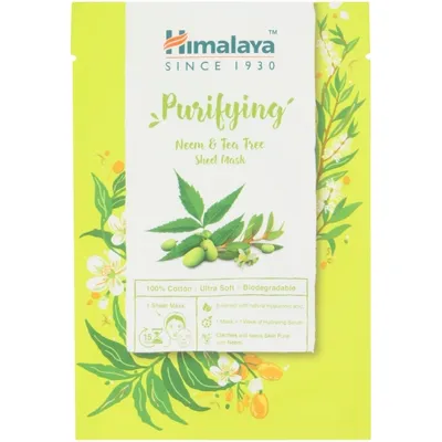 Himalaya Herbals Purifying Neem & Tea Tree Sheet Mask (Oczyszczająca maska na tkaninie z neem i olejkiem z drzewa herbacianego)