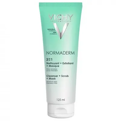 Vichy Normaderm, 3 in 1  Scrub + Cleanser + Mask (Pielęgnacja oczyszczająca do cery tłustej i problematycznej)