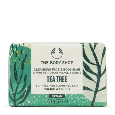 The Body Shop Tea Tree Cleansing Face & Body Slab (Oczyszczające wegańskie mydło do twarzy i ciała)
