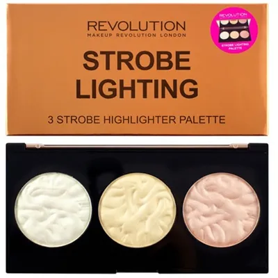 Revolution Beauty (Makeup Revolution) Strobe Lighting, 3 Strobe Highlighter  Palette (Paleta 3 rozświetlaczy)