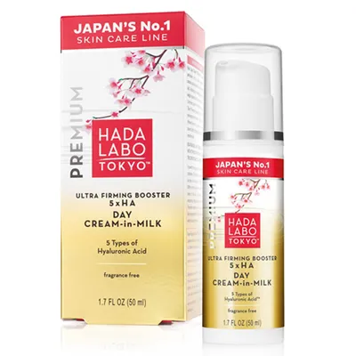 Hada Labo Tokyo Premium, Ultra Firming Booster 5 x HA Day Cream-in-milk (Ujędrniająco nawilżający krem na dzień)