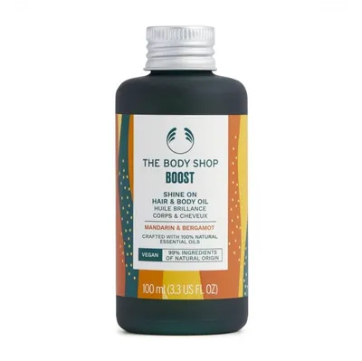 The Body Shop Boost, Shine On Hair & Body Oil (Pobudzający olejek do ciała i włosów `Energia`)