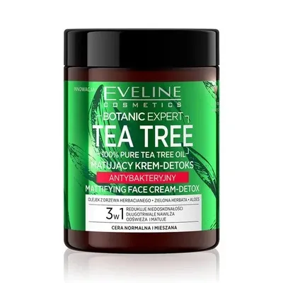 Eveline Cosmetics Botanic Expert Tea Tree, Matujący krem - detoks do twarzy antybakteryjny