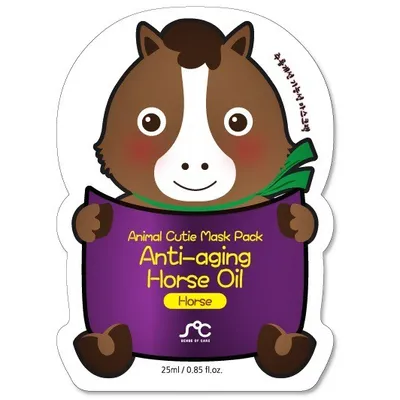 SOC (Sense Of Care) Horse, Anti-aging Horse Oil, Animal Cutie Mask Pack (Ujędrniająca maska w płachcie)